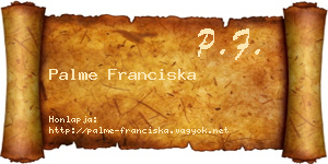 Palme Franciska névjegykártya
